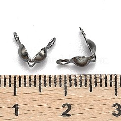 鉄のボールチープ  カドミウムフリー＆鉛フリー  カロット終了  クラムシェルノットカバー  鉄エンドキャップ  Vカップ貝チップ  ガンメタ色  7.5x4mm  穴：1mm  内径：3mm&nbsp;IFIN-ZX020-B