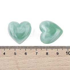 不透明なアクリルビーズ  ハート  T-掘削  ツートン  ミディアムシーグリーン  22x22~22.5x10mm  穴：2~2.4mm  約166個/500g&nbsp;OACR-Z036-01A-01
