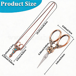 ステンレス製の葉っぱ刺繍用はさみ（カバー付き）  はさみ  赤銅鉱  98x50x4.5mm&nbsp;AJEW-WH20130-145
