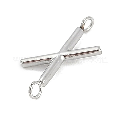 304ステンレススチールレターコネクタチャーム  ステンレス鋼色  文字x  12x5x2mm  穴：1.2mm&nbsp;LS-STAS-M108-01P-24