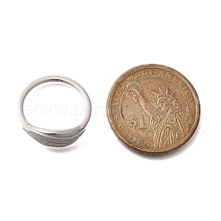 女性用テクスチャードリーフ304ステンレススチール指輪  ステンレス鋼色  内径：17mm&nbsp;RJEW-L126-02B-P