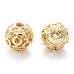 合金中空ビーズ  性別記号でラウンド  カドミウムフリー＆鉛フリー  18KGP本金メッキ  8x7~8mm  穴：1.5~2mm&nbsp;PALLOY-P238-12G-RS