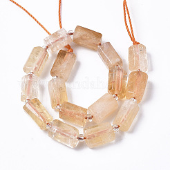天然石シトリンビーズ連売り  多面カット  コラム  8~11x6~8x5~7mm  穴：1mm  約15~17個/連  7.28~7.48インチ&nbsp;X-G-S345-8x11-013