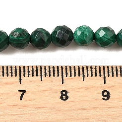 天然石マラカイトビーズ連売り  多面カット  ラウンド  5mm  穴：0.8mm  約76個/連  15.35''（39センチメートル）&nbsp;G-G259-D14-5mm