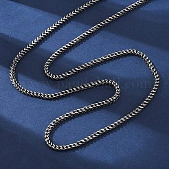 2.5mm 304 ステンレススチール ウィートチェーンネックレス  ガンメタ色  23.90インチ（60.7cm）&nbsp;NJEW-Q013-15A