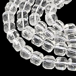 天然石クオーツクリスタルビーズ連売り  水晶  ファセットテーブルカットキューブ  8.5~9.8x8.5~9.8x8.5~9.8mm  穴：0.8~1.2mm  約45~46個/連  14.96~15.47インチ（38~39.3cm）&nbsp;G-C267-A04