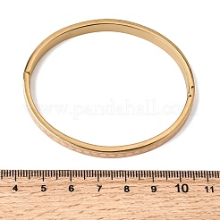 304ステンレススチールエナメルバングル  女性用ヒンジ付きバングル  ナゲット  イオンプレーティング（ip）  18KGP本金メッキ  内径：1.97インチ（5cm）x2.30インチ（5.85cm）&nbsp;BJEW-D408-32G