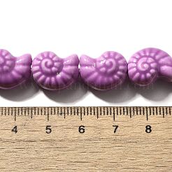 釉薬をかけた磁器ビーズの連  光沢のあるセラミックビーズ  巻き貝  パープル  14.5~15x12.5x9mm  穴：2mm  約25個/連  35.9~36cm&nbsp;X-PORC-I028-02F