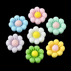 蓄光樹脂カボション  花  ミックスカラー  12.5~13x4.8mm&nbsp;RESI-E039-10