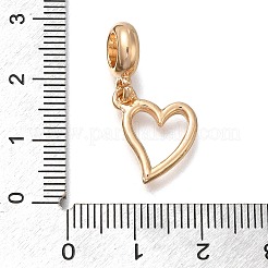 ラックメッキ合金ヨーロッパダングルチャーム  ハートのアウトラインの大きな穴のチャーム  ゴールドカラー  24mm  穴：4.5mm&nbsp;PALLOY-P307-19G