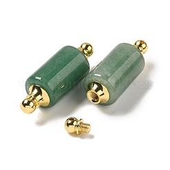 ナチュラルグリーンアベンチュリンコネクターチャーム  金メッキ304ステンレススチール製金具付き  列リンク  36x12mm  穴：1.2~1.4mm&nbsp;G-Z039-01G-01