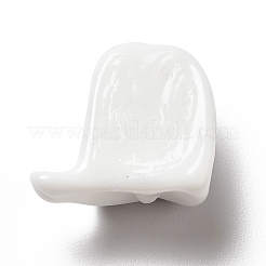 ハロウィンのテーマ手作りランプワークビーズ  ゴースト  ホワイト  16x18x8mm  穴：1.4mm&nbsp;LAMP-E023-01