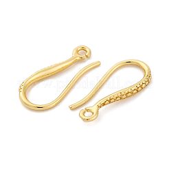 真鍮のピアスフック  鉛フリー＆カドミウムフリー  長持ちメッキ  ラックめっき  18KGP本金メッキ  18x2x8.5mm  穴：1.2mm  ピン：0.5mm&nbsp;EJEW-R025-14G
