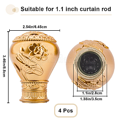 プラスチックカーテンロッドヘッド  ラウンドカーテンポールフィニアル  ゴールド  88x63x64.5mm  内径：27.8mm&nbsp;FIND-WH0021-27B