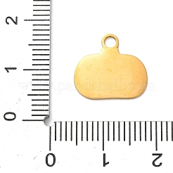 304ステンレススチール製エナメルハロウィンテーマチャーム  ゴールドカラー  カボチャ  13x14x1mm  穴：2mm&nbsp;STAS-Z164-03G-07