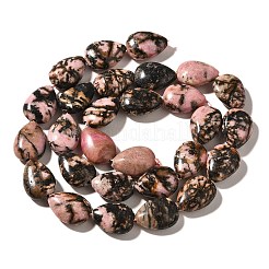 天然石ロードナイトビーズ連売り  ティアドロップ  13.5~14x10~10.5x5mm  穴：1mm  約27~28個/連  37.3~38.3cm&nbsp;G-I377-A16