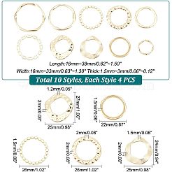 DIYジュエリー作りの発見キット  40 個の 10 スタイル合金リンク コネクターとペンダントを含む  リング  ゴールドカラー  16~38x16~37x1.5~3mm  4個/スタイル&nbsp;FIND-HY0001-16