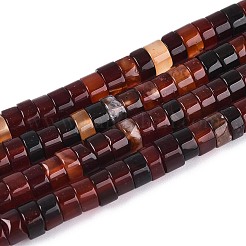 染め加工天然石瑪瑙ビーズ連売り  ディスク  ヒシビーズ  暗赤色  6~7x3~5mm  穴：0.5~0.6mm  約104~106個/連  14.57~14.76''（37~37.5センチメートル）&nbsp;G-T144-55A-01