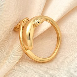 女性用イルカ真鍮カフリング  カドミウムフリー＆鉛フリー  長持ちメッキ  ラックめっき  18KGP本金メッキ  19mm  内径：18mm&nbsp;RJEW-Z085-01G-02