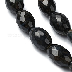 染めの天然タイガーアイビーズ連売り  多面カットオーバル  カラフル  14x10mm  穴：1.4mm  約28個/連  15.63インチ（39.7cm）&nbsp;G-C135-J01-01