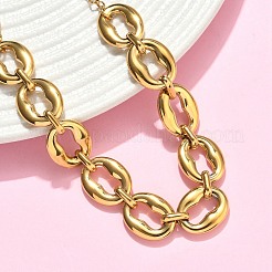 女性用304ステンレススチールオーバルリンクチェーンブレスレット  ゴールドカラー  6.50インチ（16.5cm）&nbsp;BJEW-F533-02A-G