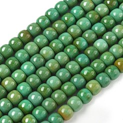 染色された合成マグネサイトビーズの連  ドラム  シーグリーン  6.5~7x5.5~6mm  穴：1.2mm  約66個/連  15.16''（38.5センチメートル）&nbsp;GG-CBA3F2C-B01-02