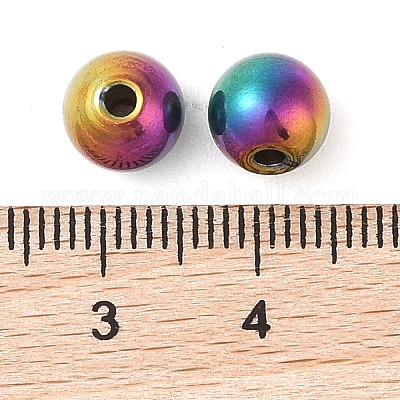 チタンビーズ  ラウンド  虹色  8x7mm  穴：2mm&nbsp;STAS-B060-01C-M-1