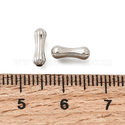 真鍮ビーズ  ラックめっき  長持ちメッキ  鉛フリー＆カドミウムフリー  溝付きチューブ  プラチナ  9x3mm  穴：1mm&nbsp;KK-Z156-06P-1