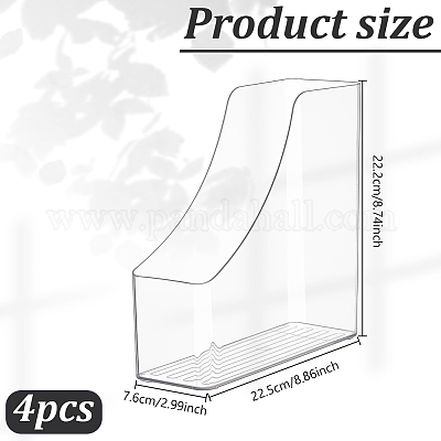 透明アクリルファイルフォルダーホルダー4個  透明  225x76x222mm&nbsp;AJEW-GA0009-48-1