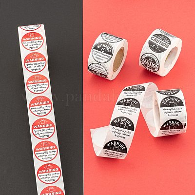 4ロール4スタイル警告テーマ粘着紙ステッカー フラットラウンドい粘着