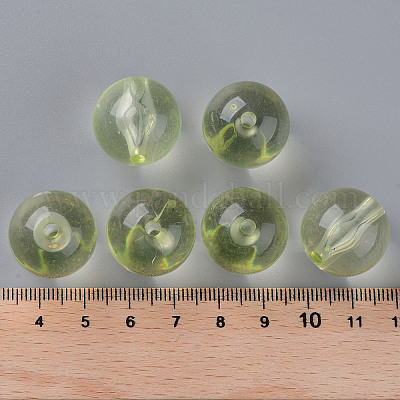 透明なアクリルビーズ  ラウンド  淡黄色  20x19mm  穴：3mm  約111個/500g&nbsp;MACR-S370-A20mm-728-1