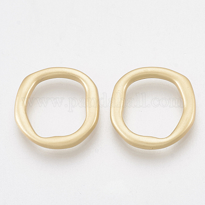 滑らかな表面合金リンクリング  リング  マットゴールドカラー  15x14.5x2mm&nbsp;PALLOY-S117-061-1