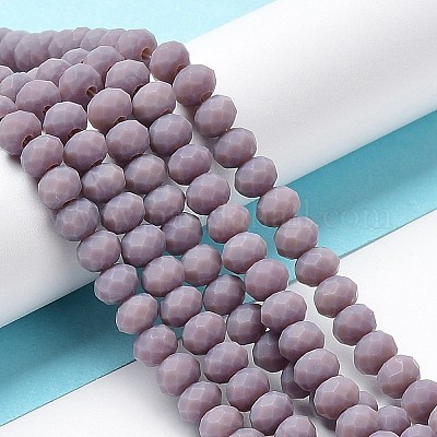 ガラスビーズ連売り  多面カット  艶消し  ロンデル  アザミ  2.9~3.3mm  穴：1mm  約135~140個/連  32~34cm&nbsp;EGLA-A034-P2mm-MD11-1