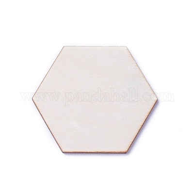 ウッドカボション  六角  バリーウッド  17x19.5x2.5mm&nbsp;WOOD-I004-55C-1