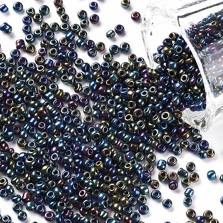 12/0 ガラスシードビーズ  アイリスラウンド  カラフル  2mm  穴：1mm  約30000個/ポンド&nbsp;SEED-A009-2mm-605-1