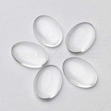 クリアガラスカボション  オーバル  透明  25x18mm  5.4mm（範囲：4.9~5.9mm）の厚さ&nbsp;GGLA-G011-1