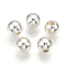ABS Plastic Beads, Round, Silver Color Plated, 7.5~8x7~7.5mm, Hole: 1.6~2mm, about 2000pcs/500g
