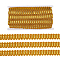 Metallic Polyester Ribbon, Wave Pattern, Gold, 3/4 inch(20mm), 15 yards/card