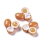 Resin Cabochons, Egg, Sandy Brown, 20x20x8mm