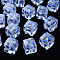 Transparent Printed Acrylic Beads, Square with Fruit Pattern, Fruit Pattern, 16x16x16mm, Hole: 3mm