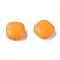 Opaque Acrylic Beads, Square, Orange, 15x15x7.5mm, Hole: 1.2mm, about 375pcs/500g