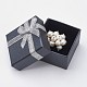 厚紙箱リングボックス  ちょう結びに  正方形  ブラック  5x5x3.1cm&nbsp;CBOX-G011-E03-3