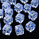透明印刷アクリルビーズ  フルーツ模様の四角  フルーツの模様  16x16x16mm  穴：3mm&nbsp;MACR-S374-08A-08-1
