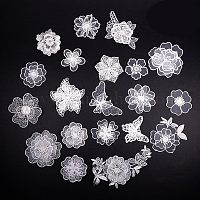 レース刺繍縫製繊維  DIYアクセサリー  花  ホワイト  20個/セット&nbsp;DIY-PH0019-21