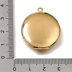 304ステンレススチールロケットペンダント  エナメル  花のチャームが付いた円形  ゴールドカラー  レッド  32x27x7mm  穴：1.8mm&nbsp;SA-CBA9EE7-05G-B
