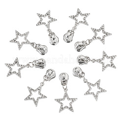 合金製ジッパープーラー20個  スター  プラチナ  38mm&nbsp;HJEW-TAC0161
