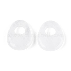 天然石クオーツクリスタルペンダント  ティアドロップチャーム  24.5~25x19.5~20x5.5~6.5mm  穴：8~9mm&nbsp;X-G-T144-09A