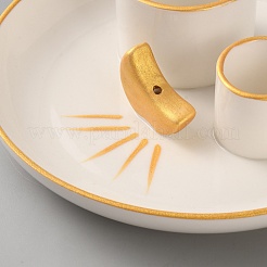 磁器香炉ホルダー  仏教アロマセラピー炉家の装飾  古いレース  151x42mm&nbsp;AJEW-WH20120-18A