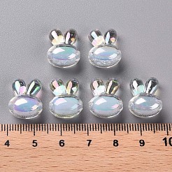 透明なアクリルビーズ  二層ビーズ  ABカラー  兎  コーンフラワーブルー  15.5x12x9.5mm  穴：2mm  約480個/500g&nbsp;TACR-S152-05B-SS2113