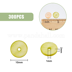 染色された天然貝ビーズ300個  ディスク/フラットラウンド  ヒシビーズ  ミックスカラー  10x2mm  穴：1mm&nbsp;SHEL-HY0001-01